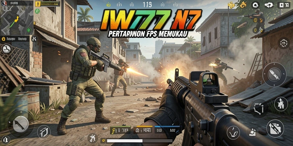 Screenshot IW777 menampilkan aksi menegangkan dalam pertarungan FPS.