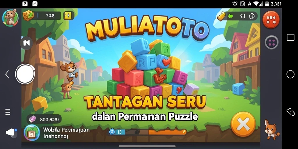 Screenshot gameplay <strong>MULIATOTO</strong> menampilkan tantangan puzzle yang menarik.