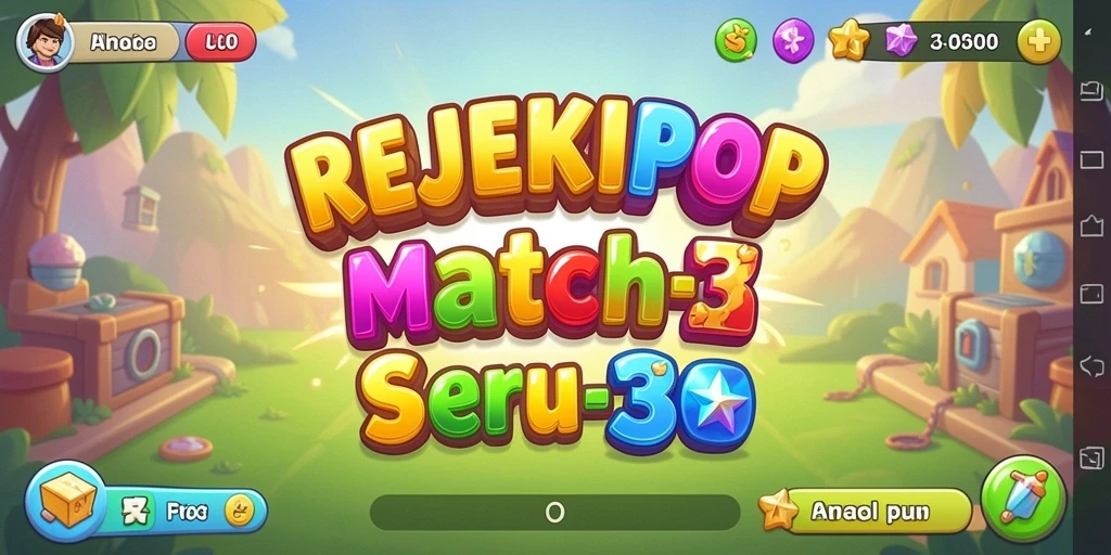 Tampilan dinamis gameplay Match-3 di REJEKIPOP.