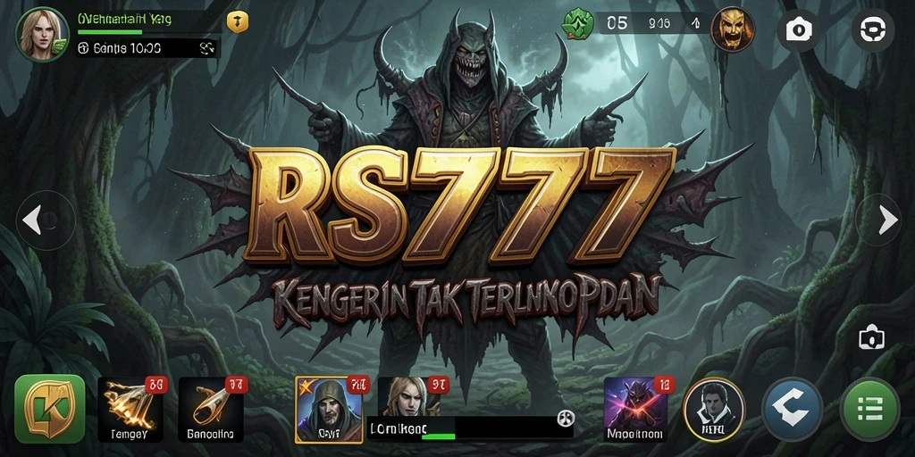 Screenshot gameplay RS777 menampilkan suasana Horror yang mencekam.
