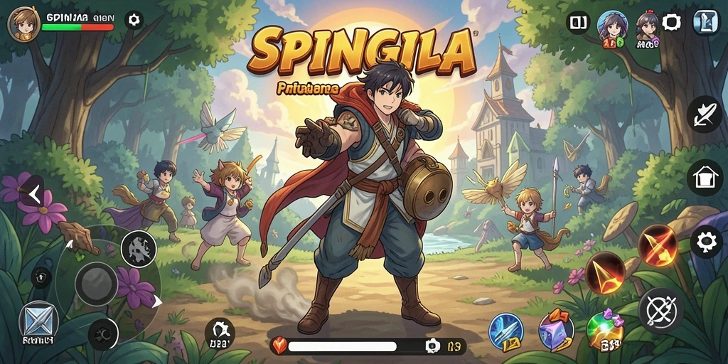 Tampilan gameplay SPINGILA yang menakjubkan di dunia anime.